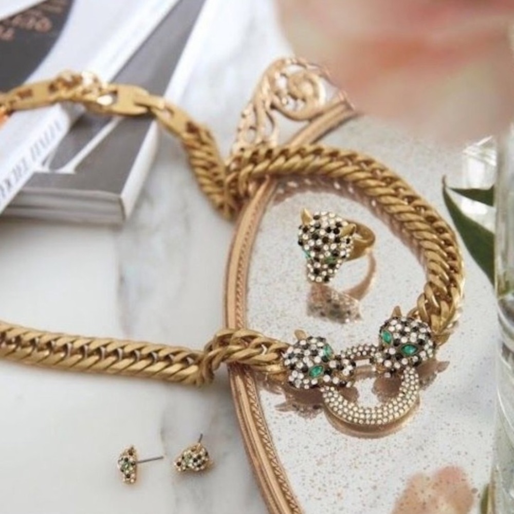 Stella & Dot | ‘Retired’🐯Roar Gold Link Doorknocker Statement Necklace - Picture 13 of 13